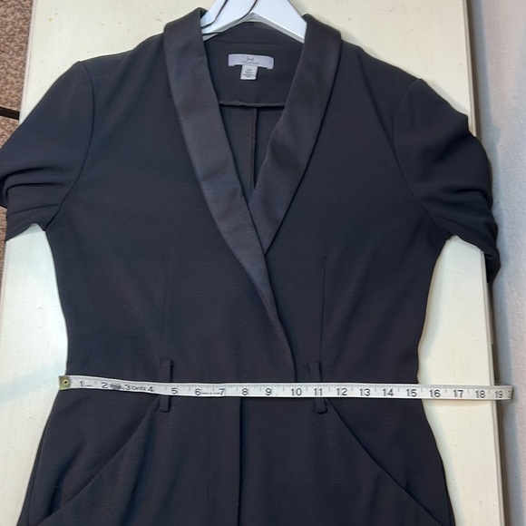 H by Halston Black Tuxedo Style Long Sleeve Jumpsuit Size Small - Picture 12 of 15